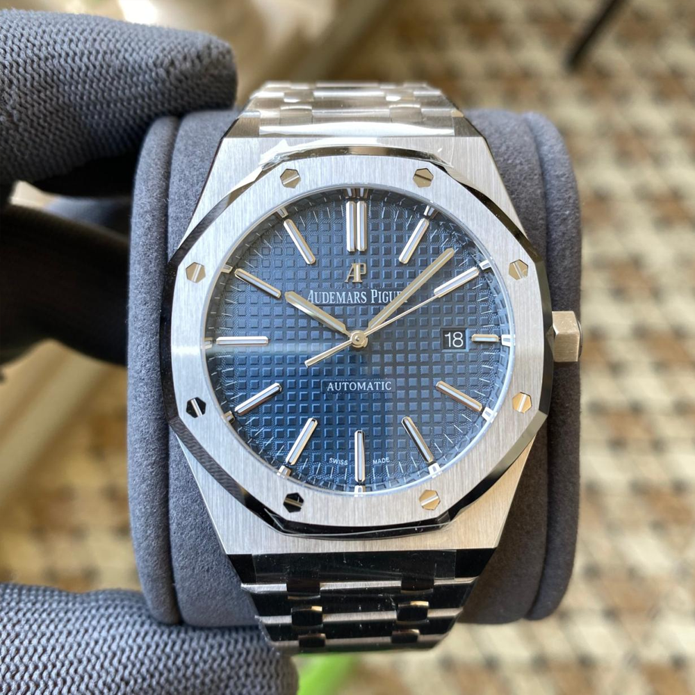 오데마피게 로얄오크 블루 텍스처 다이얼 SS 브레이슬릿 41mm V3 15400ST