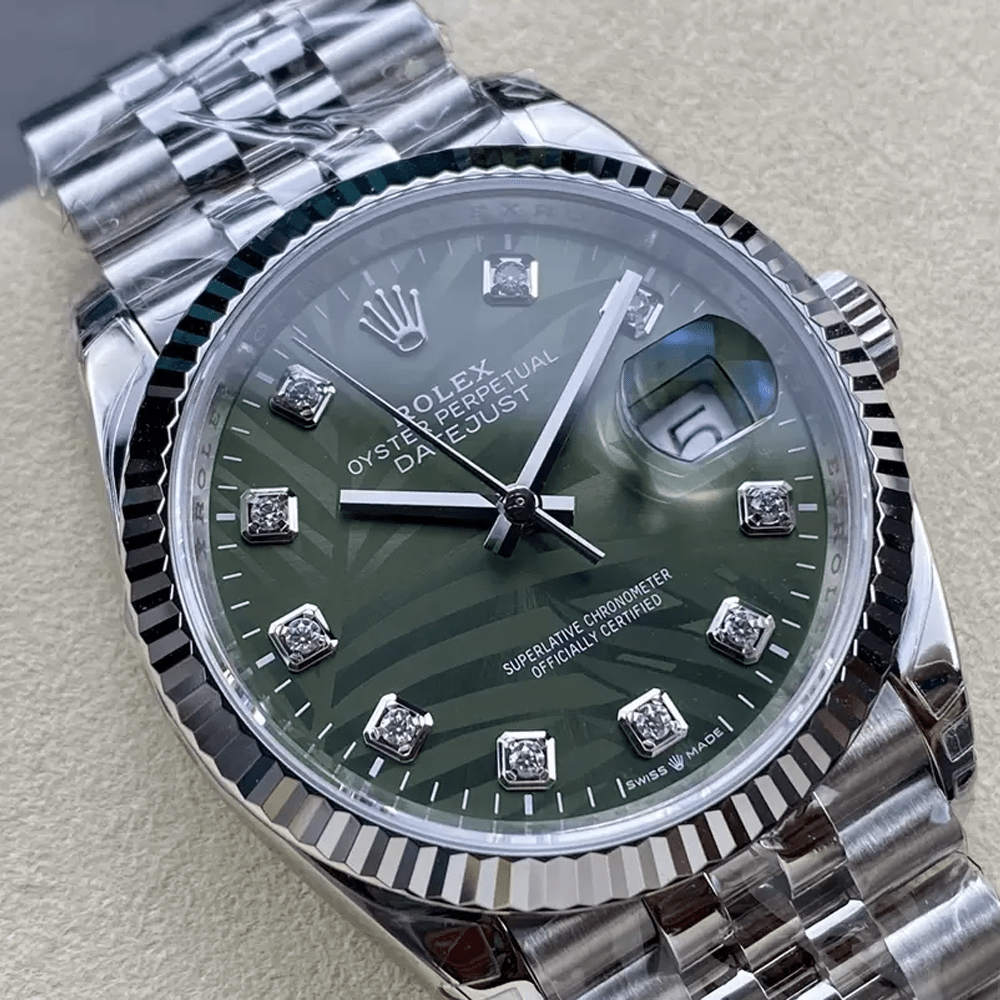 롤렉스 데이저스트  그린 리프 다이얼 10P다이아 SS 쥬빌레 36mm 126234