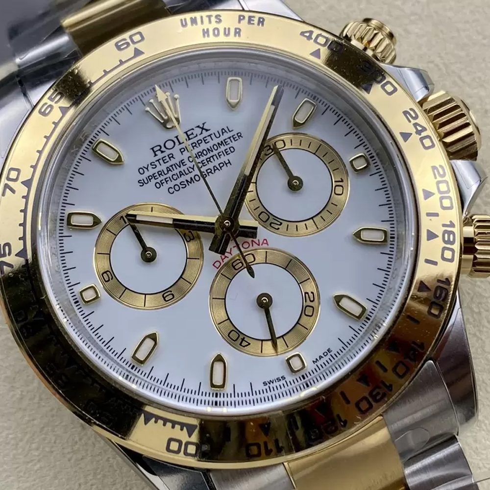 롤렉스 데이토나 크로노그래프 화이트 다이얼 바인덱스 YG 콤비 40mm 116503