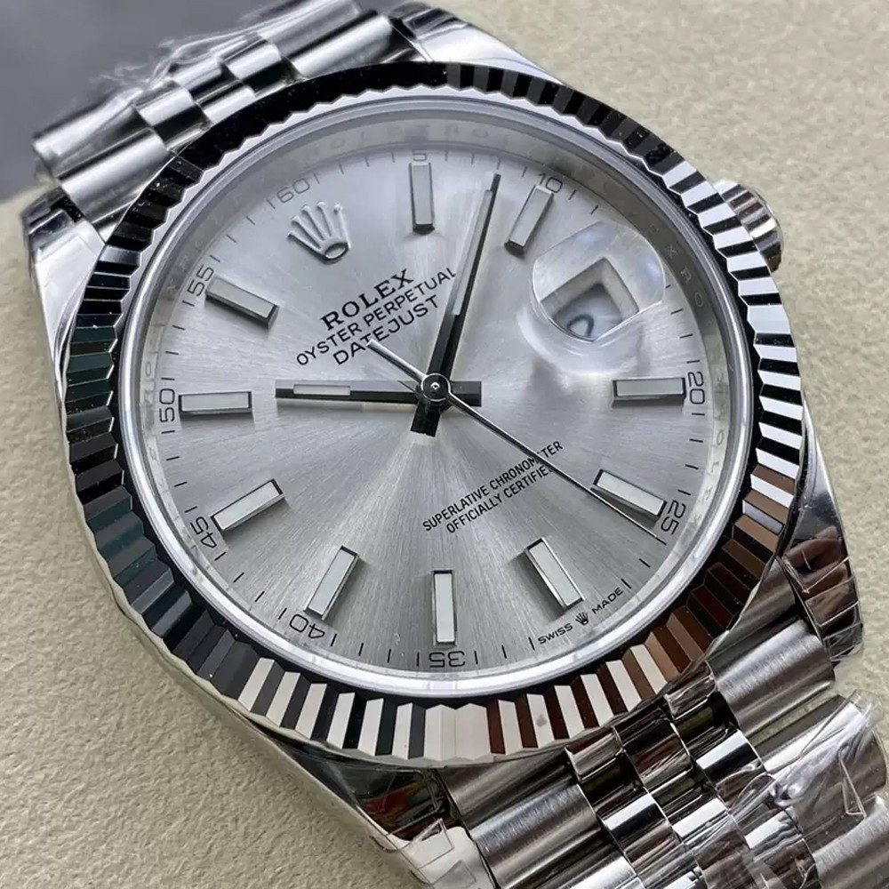 롤렉스 데이저스트 실버 다이얼 바인덱스 SS 쥬빌레 41mm 126334