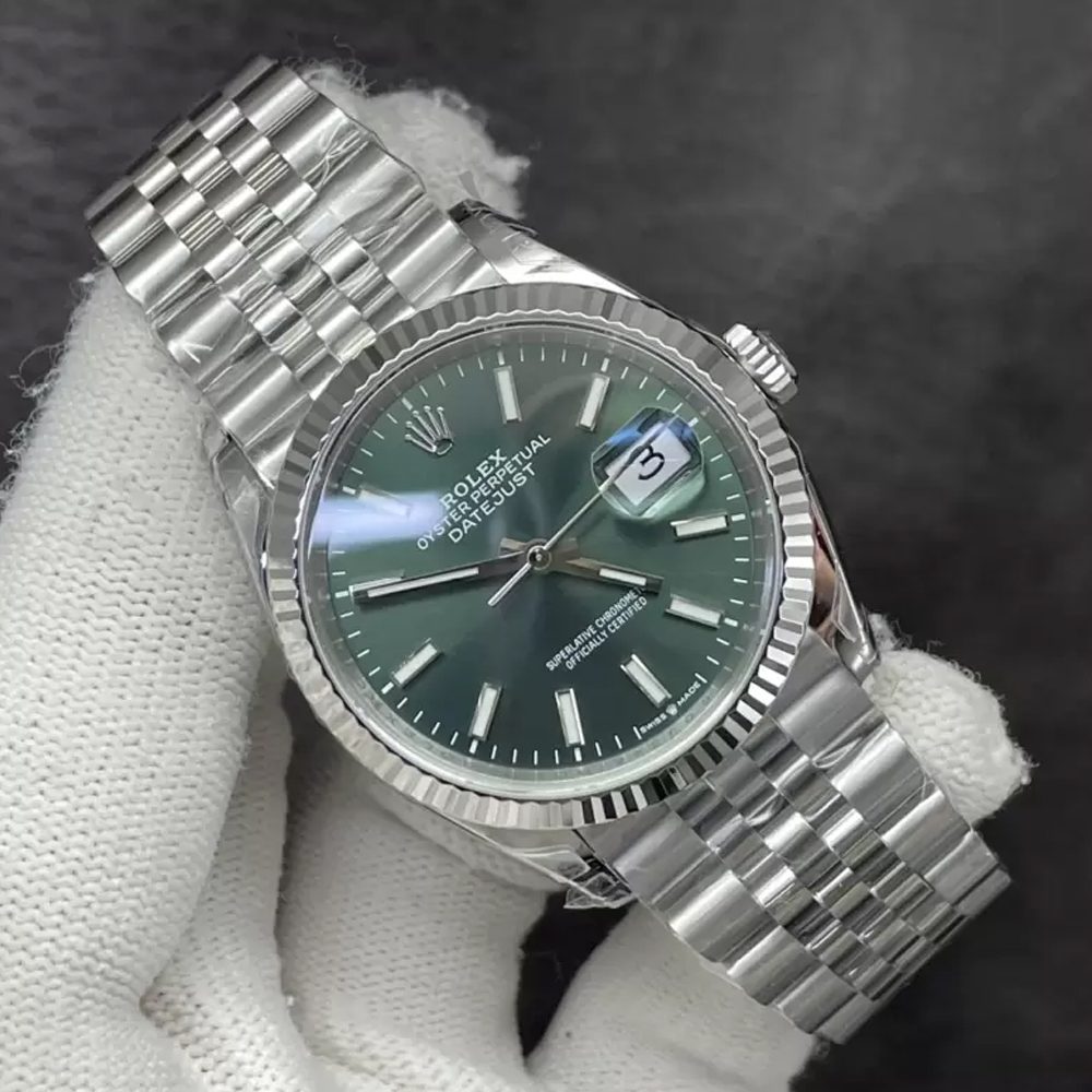 롤렉스 데이저스트 그린 다이얼 바인덱스 SS 쥬빌레 36mm 126234