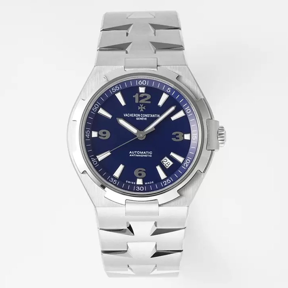 바쉐론 콘스탄틴 오버시즈 블루 다이얼 스틸 SS 브레이슬릿 42mm 47040/B01A-9094