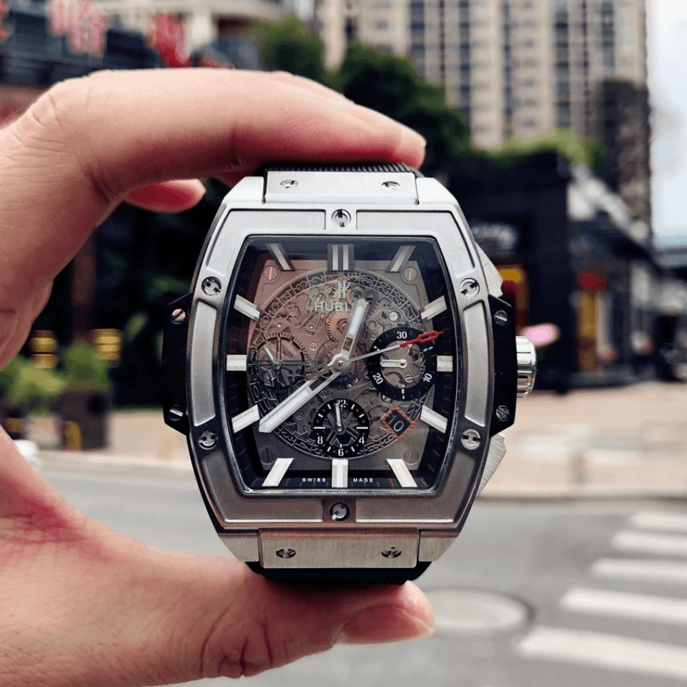 위블로 스피릿 오브 빅뱅 소울 크로노그래프 러버 스트랩 45mm 601.NX.0173.LR