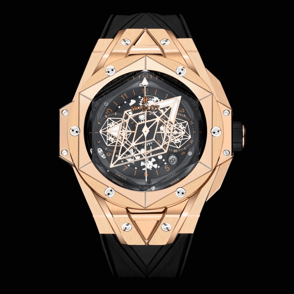 위블로 빅뱅 상 블루 II 금통 티타늄 러버 스트랩 45mm 418.OX.1108.RX.MXM19