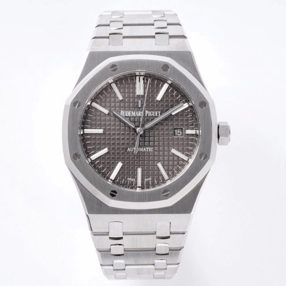 오데마피게 로얄오크 그레이 텍스처 다이얼 스틸 SS 브레이슬릿 V2 41mm 15400ST