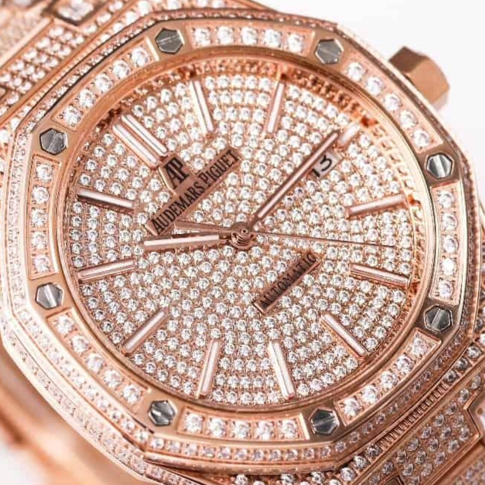 오데마피게 로얄오크 TRF RG 로즈골드 풀다이아세팅 41mm 15452OR