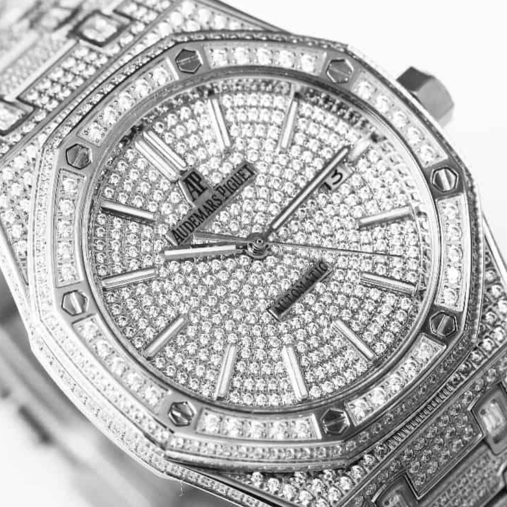 오데마피게 로얄오크 TRF RG 화이트골드 풀다이아세팅 41mm 15452BC