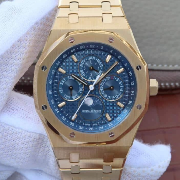 오데마피게 로얄오크 퍼페츄얼 블루 다이얼 옐로우골드 금통 41mm 26574BA