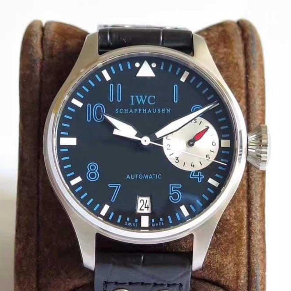 IWC 빅 파일럿 헤리티지 티타늄 블루 다이얼 레더 스트랩 46mm IW500431