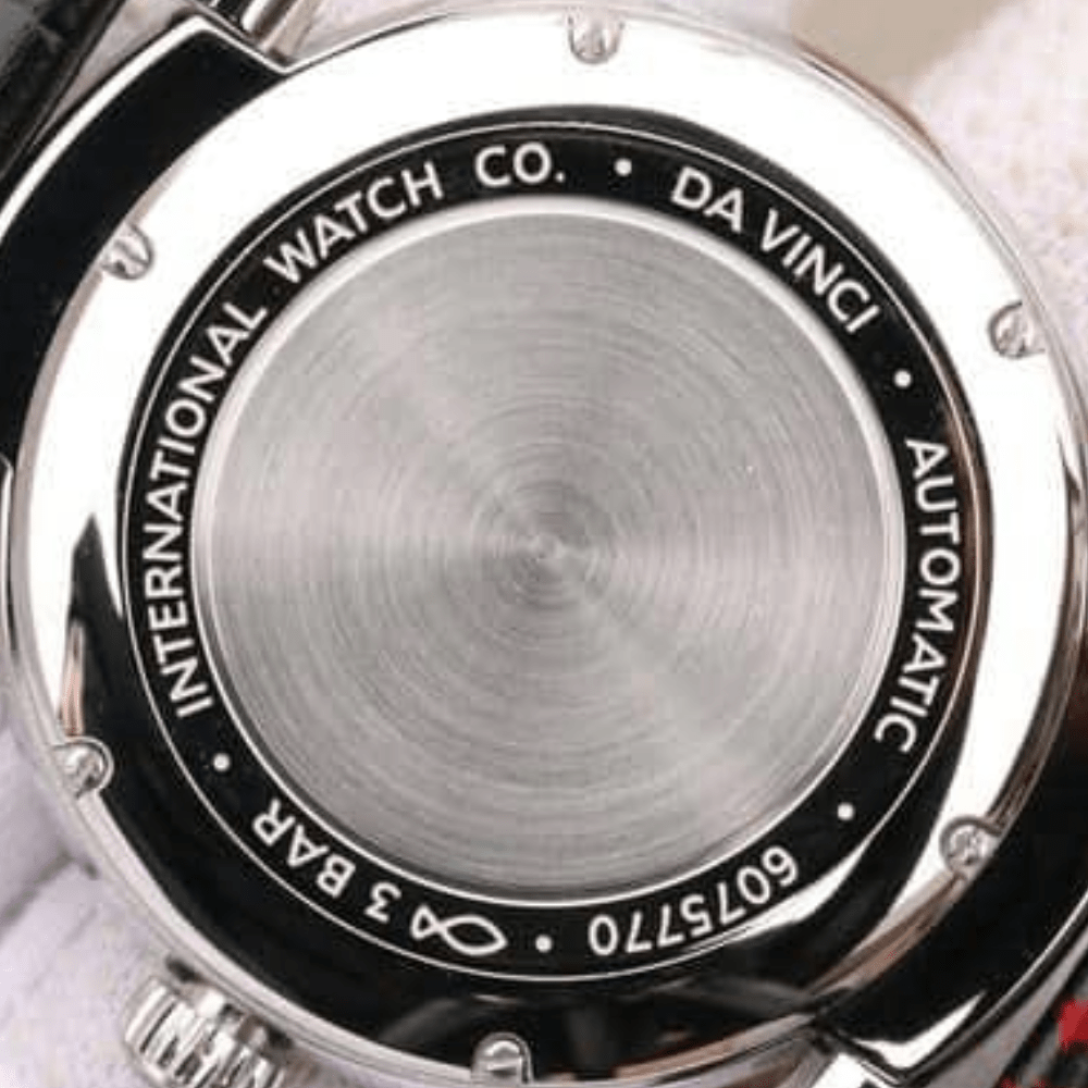 IWC 다빈치 오토매틱 스틸 화이트 다이얼 레더 스트랩 40mm IW356601