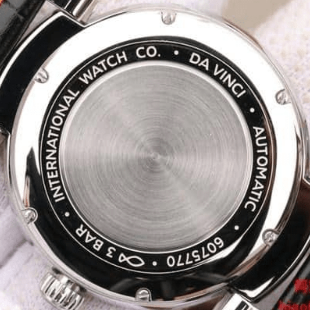 IWC 다빈치 오토매틱 스틸 블랙 다이얼 레더 스트랩 40mm IW356601