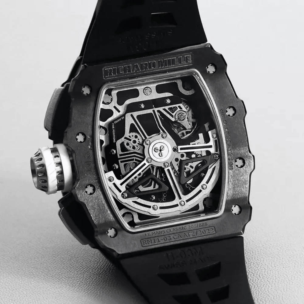 리차드밀 블랙 세라믹 스켈레톤 다이얼 블랙 러버 스트랩 v5 RM11-03