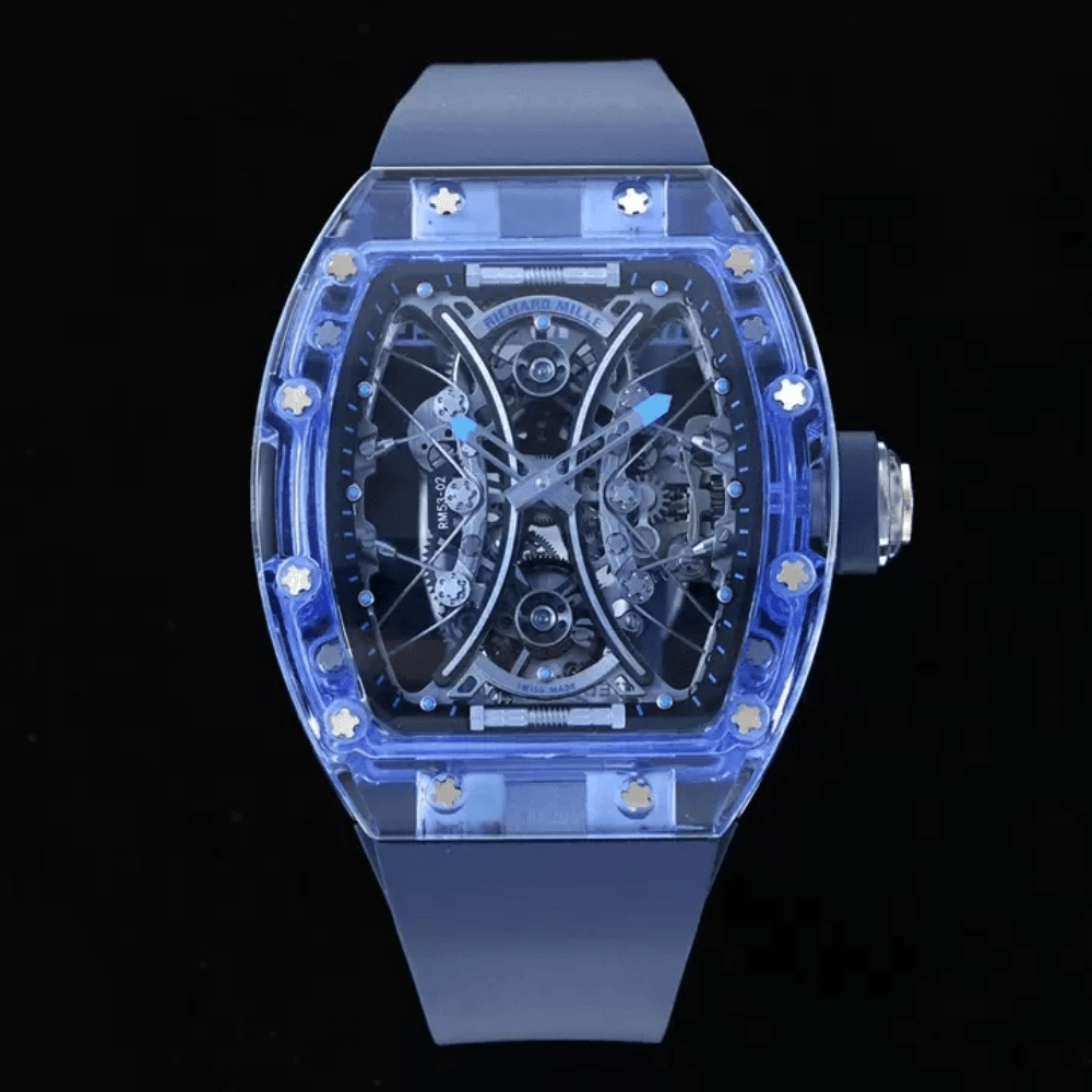 리차드밀 트랜스페어런트 블루 러버 스트랩 RM53-02