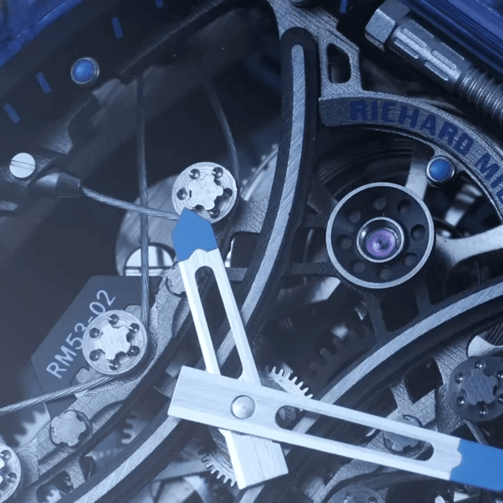 리차드밀 트랜스페어런트 블루 러버 스트랩 RM53-02