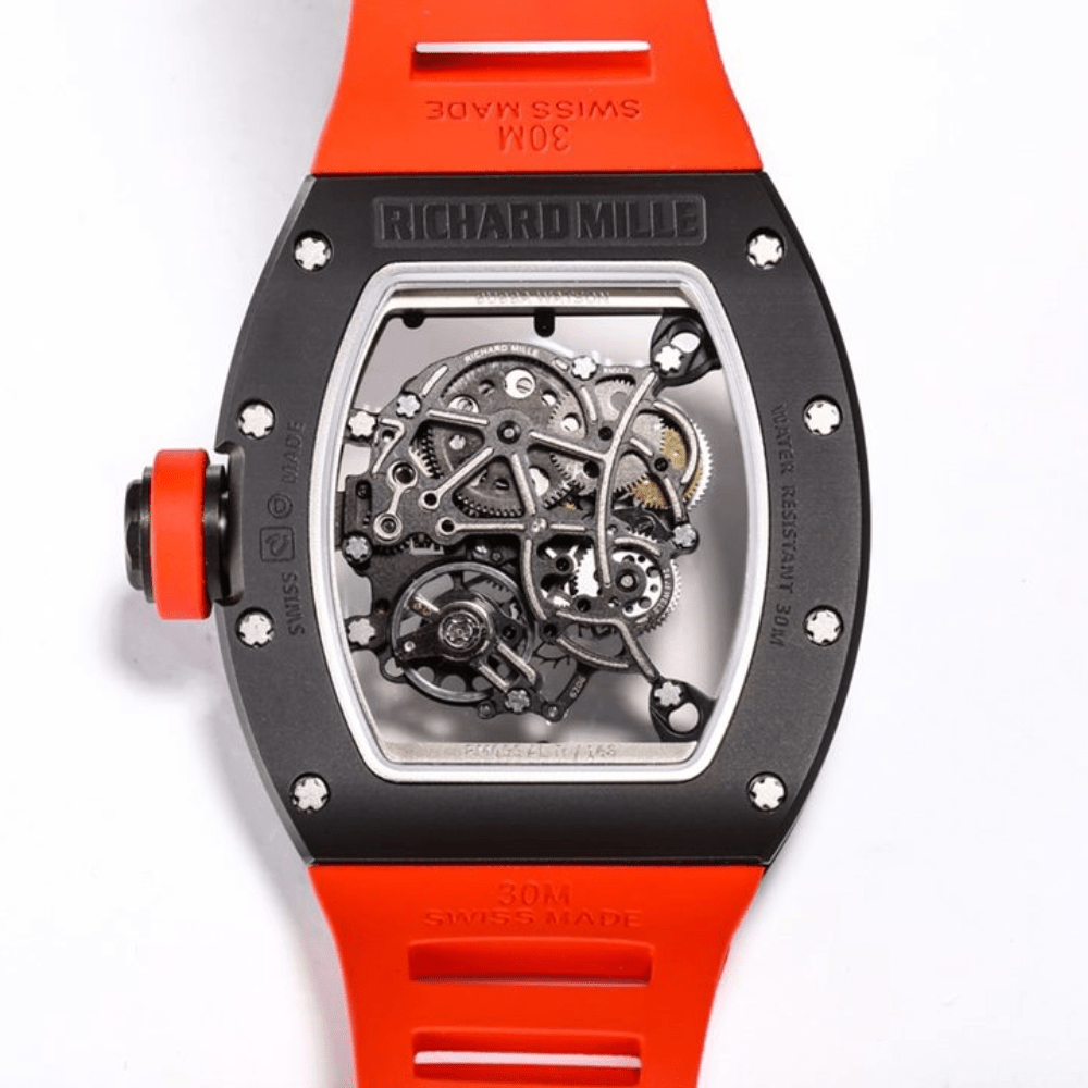 리차드밀 부바왓슨 블랙 세라믹 레드 러버밴드 RM-055