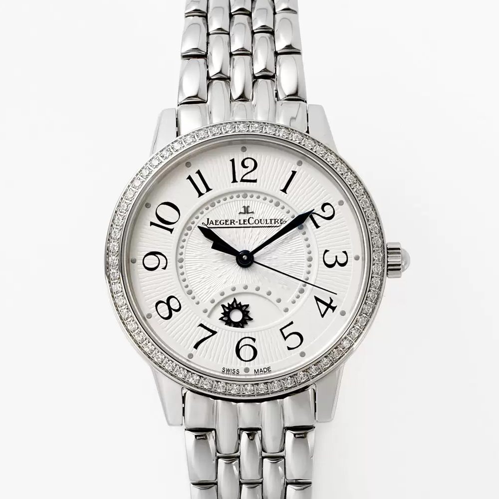 예거 르쿨트르 레이디 랑데부 클래식 나잇&데이 화이트골드 다이아베젤 SS 브레이슬릿 34mm Q3448130