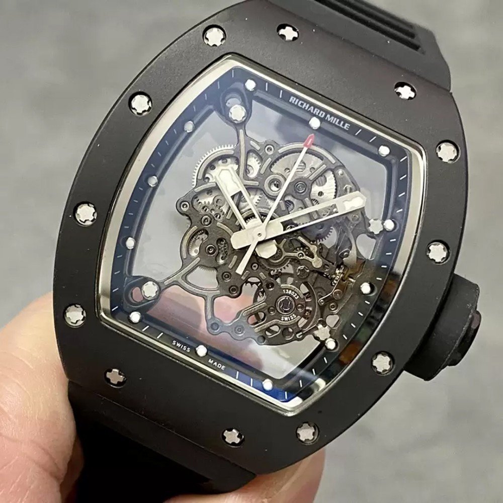 리차드밀 부바왓슨 블랙 세라믹 스켈레톤 다이얼 블랙 러버밴드 V3버전 RM-055