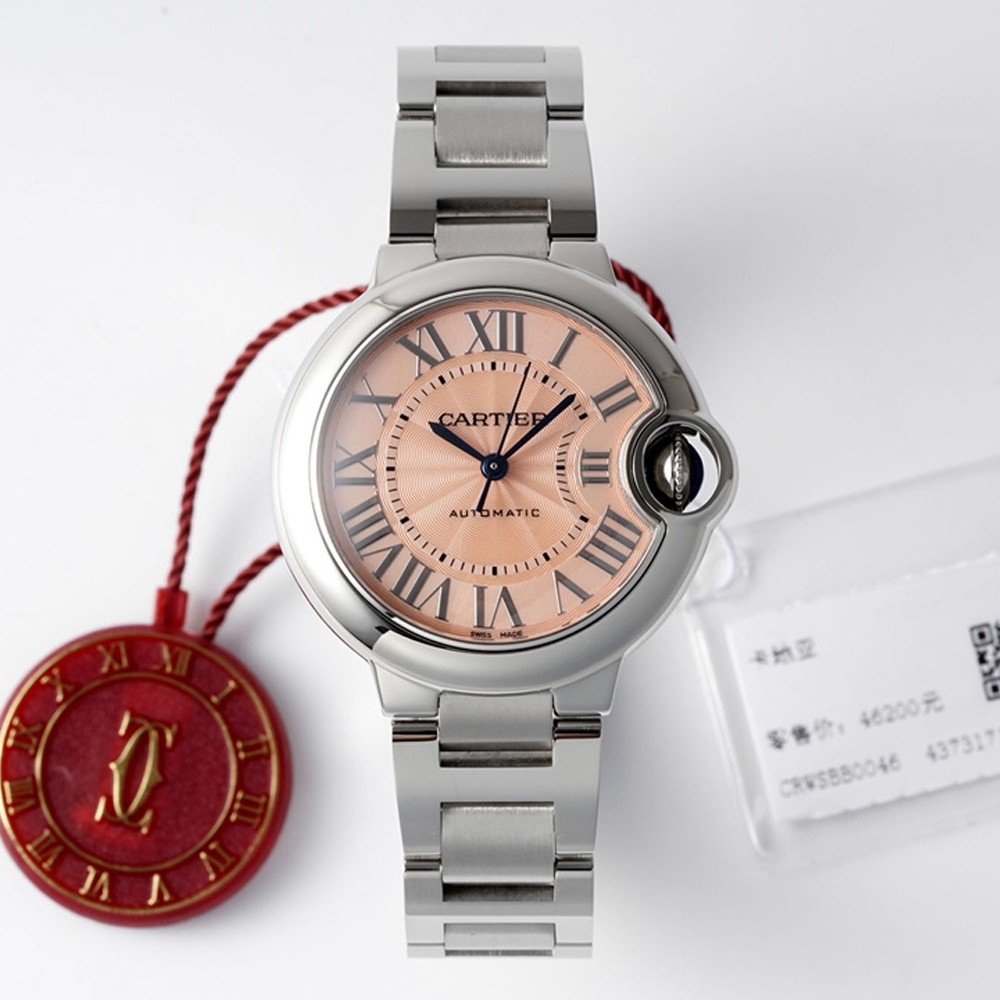 발롱 블루 드 까르띠에 살구 다이얼 33mm 여성용시계 WSBB0046