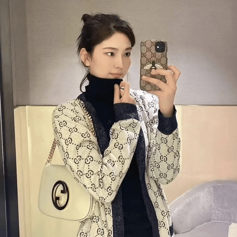 구찌 GG 자카드 울 혼방 롱 가디건