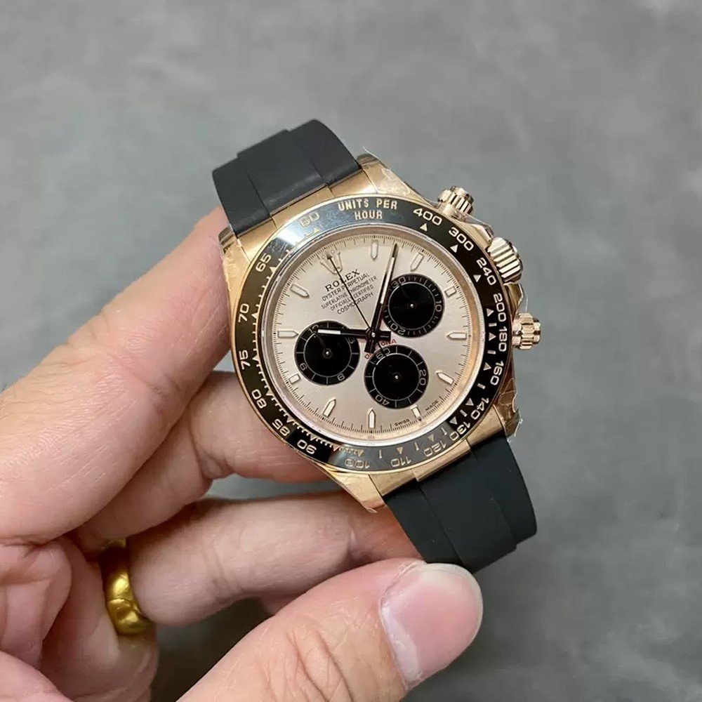 롤렉스 데이토나 크로노그래프 골드 다이얼 바인덱스 RG 금통 러버밴드 40mm (텅스텐 헤비버전) 126518