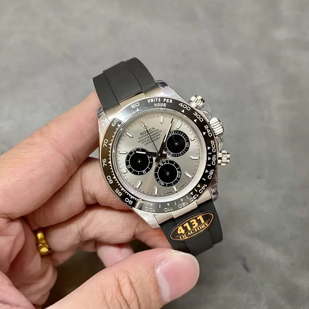 롤렉스 데이토나 크로노그래프 그레이 다이얼 바인덱스 세라믹베젤 러버밴드 40mm (텅스텐 헤비버전) 126519
