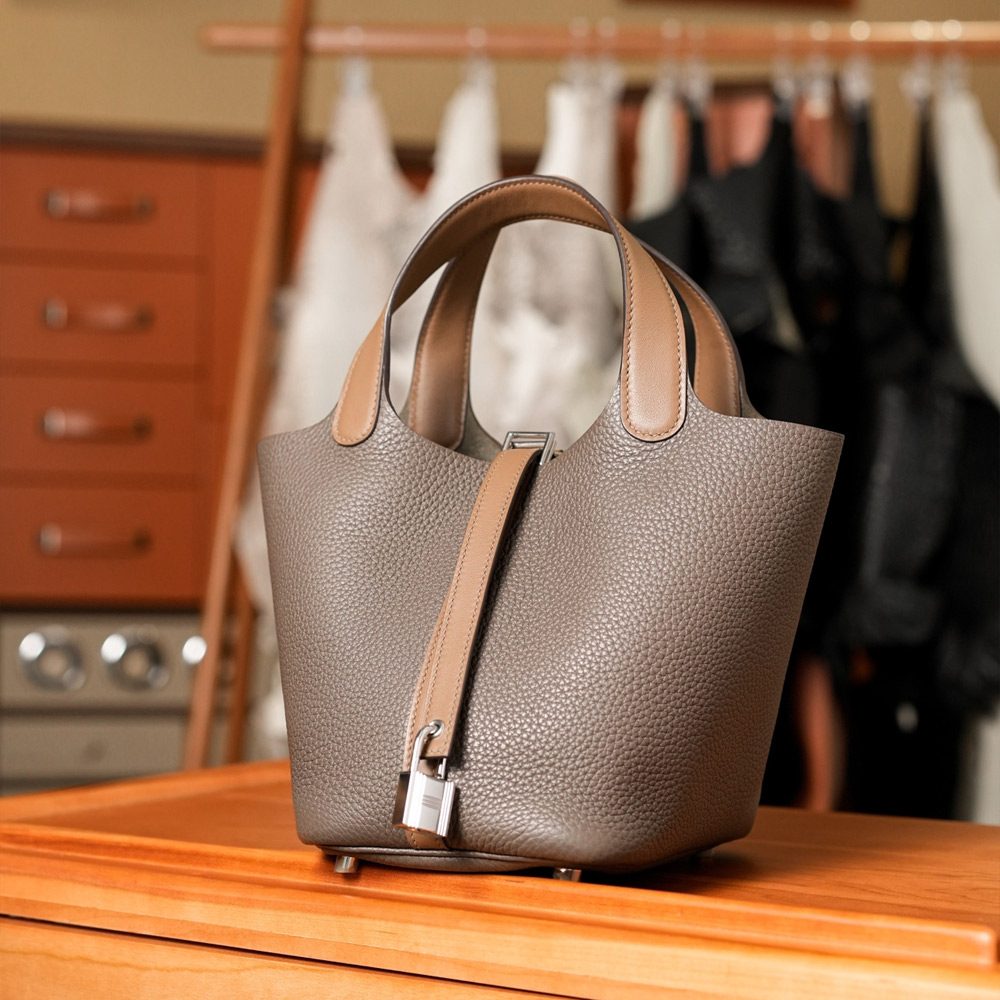 에르메스 올수공 피코탄 22 클레망스 브라운 은장