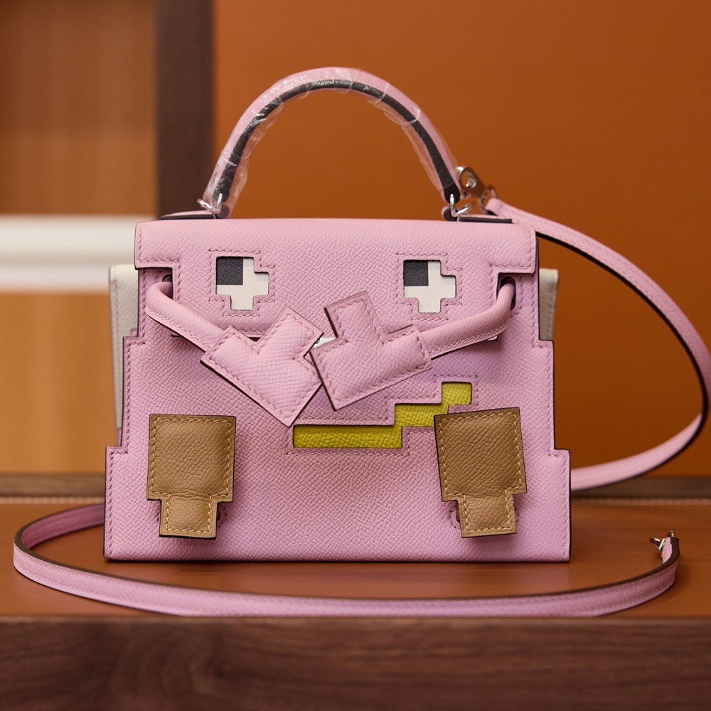 에르메스 올수공 켈리 돌 피코 백 핑크 팔라듐 하드웨어