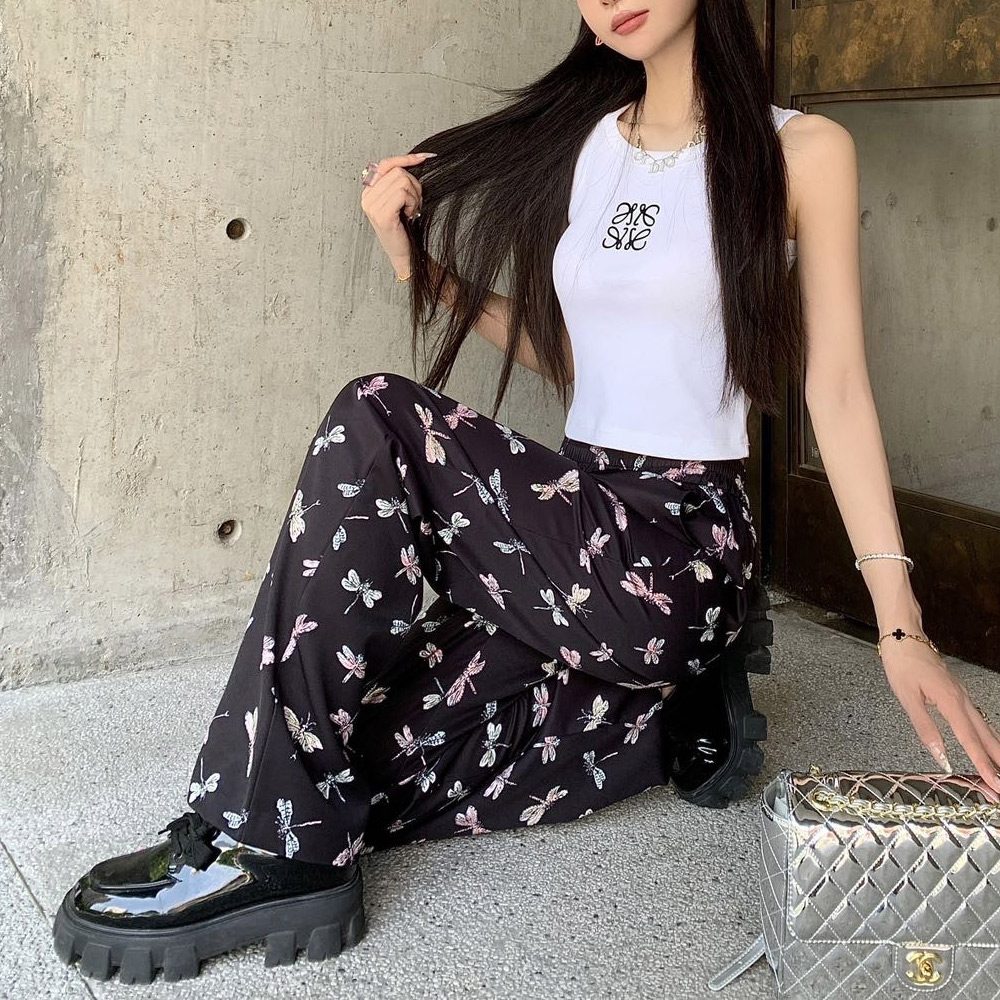 디올 24SS 패턴 프린팅 캐주얼 팬츠 블랙