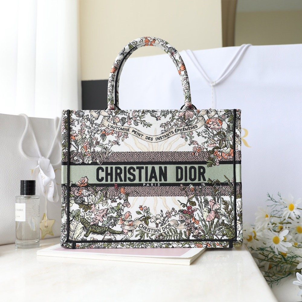 디올 Maria Grazia Chiuri 자수 북 토트 미디엄 백