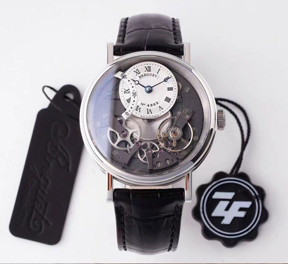 브레게 트래디션 레트로그레이드 실버 레더 스트랩 40mm 7097BB/G1/9WU