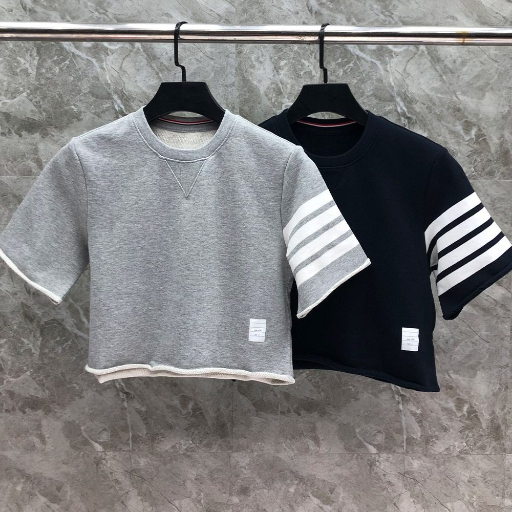 톰브라운 24SS 4바 롤업 크롭 반팔 티셔츠