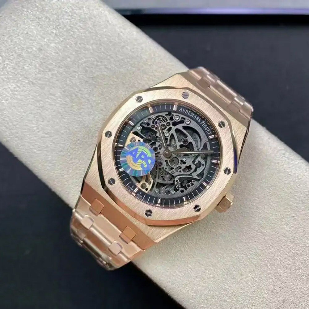 오데마피게 로얄오크 오프쇼어 스텔레톤 그레이 다이얼 로즈골드 금통 41mm 15407