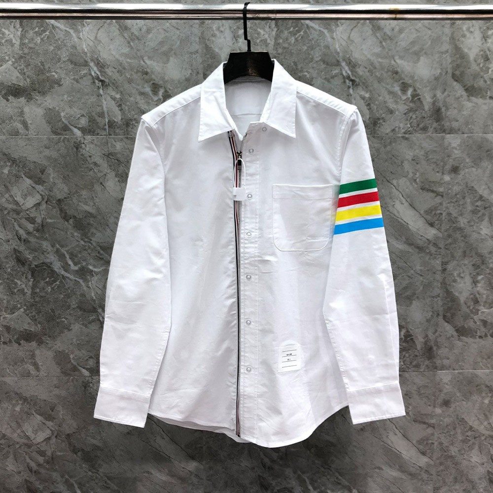 톰브라운 레인보우 4바 지퍼 셔츠
