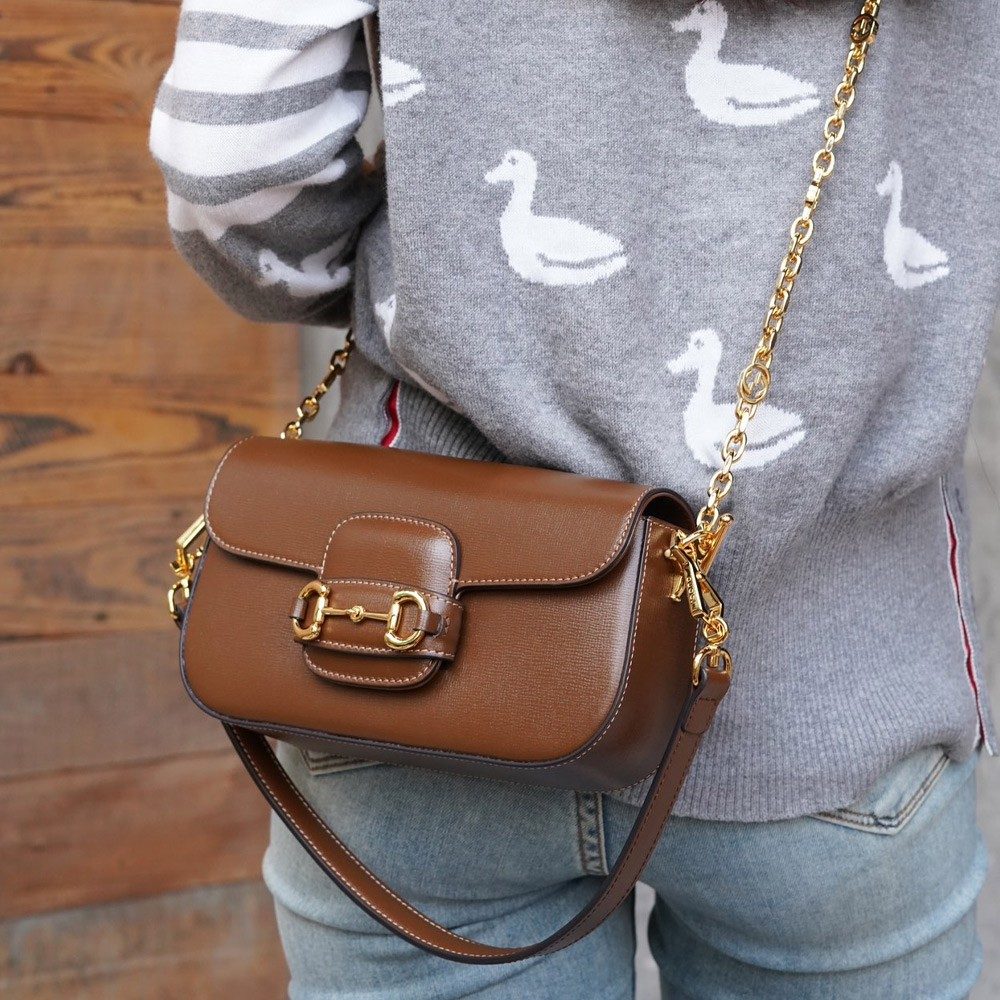 구찌 홀스빗 1955 숄더백 브라운 735178