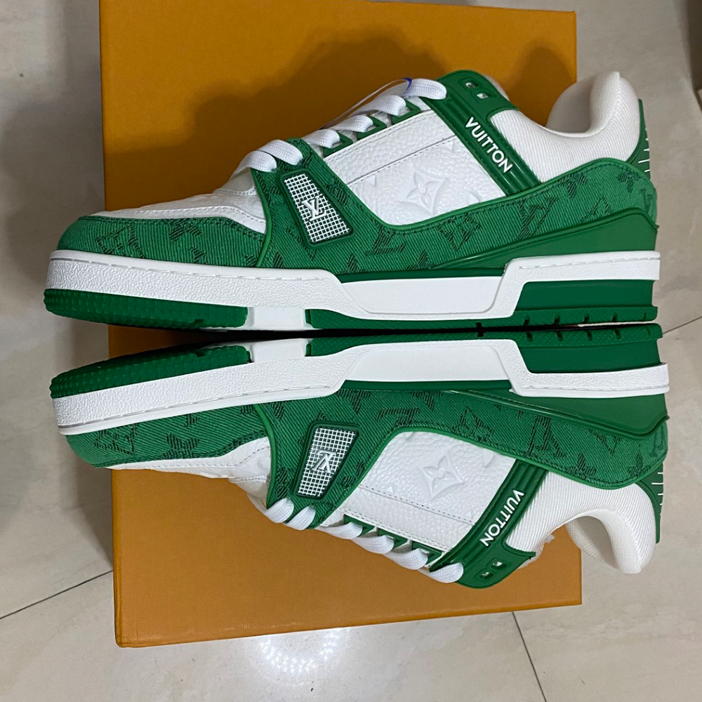 루이비통 LV 트레이너 스니커즈 모노그램 데님 그린
