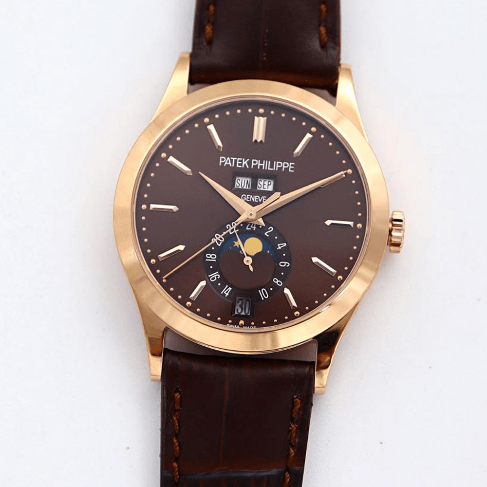 파텍필립 컴플리케이션 애뉴얼캘린더 브라운 다이얼 RG 가죽 밴드 5396