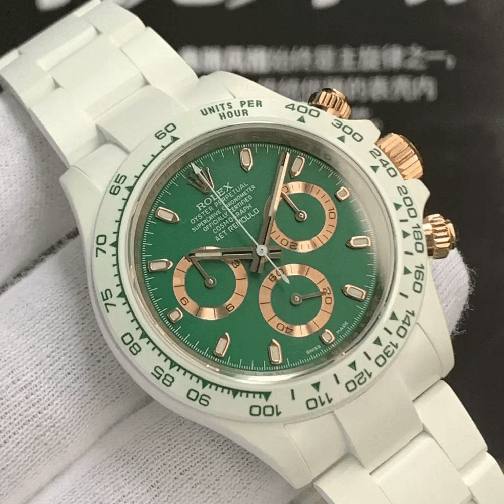 커스텀 롤렉스 데이토나 크로노그래프 그린 다이얼 세라믹 40mm