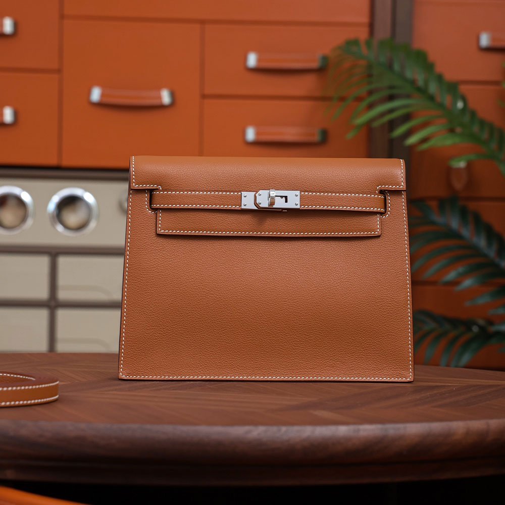 에르메스 올수공 켈리 단스 22 백 브라운 팔라듐 하드웨어