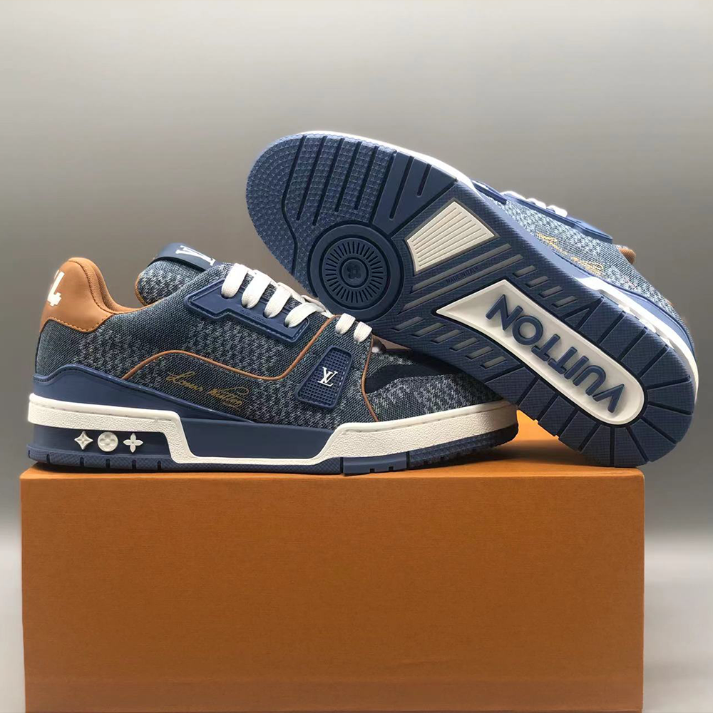 루이비통 LV 트레이너 스니커즈 다미에 데님 블루