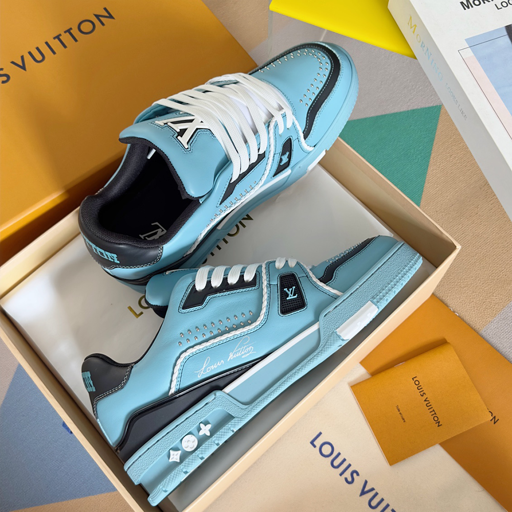 루이비통 남성 스니커즈 LV 트레이너 스카이 블루