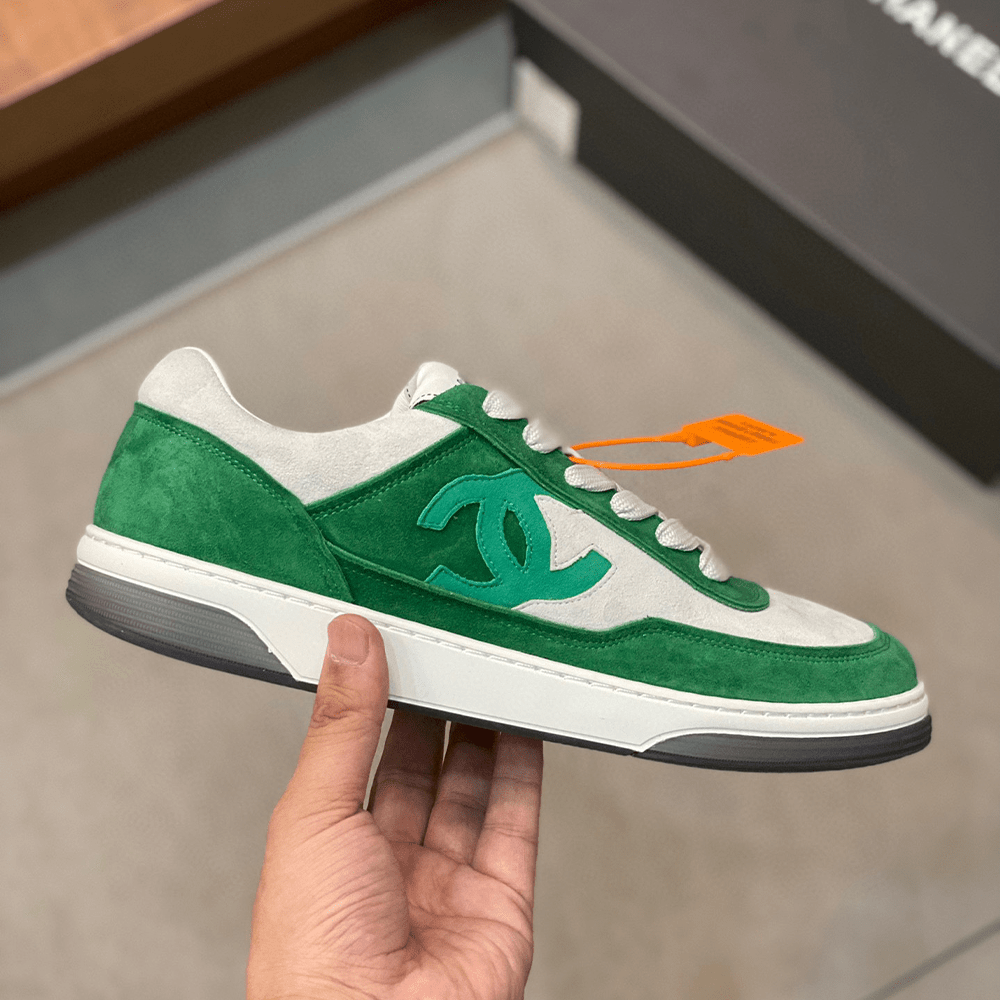 샤넬 스니커즈 스웨이드 키드스킨 & 화이트 그린