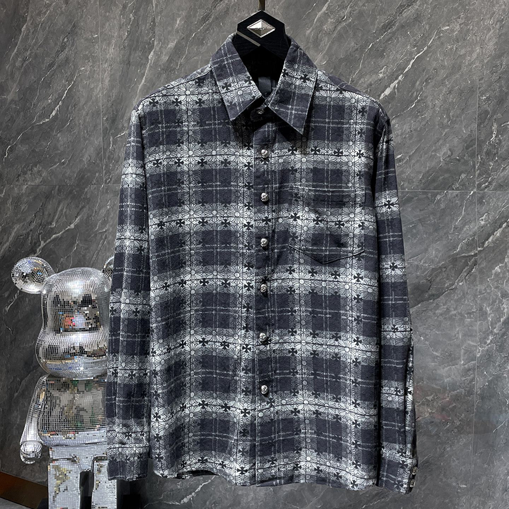 크롬하츠 자카드 셔츠 블랙