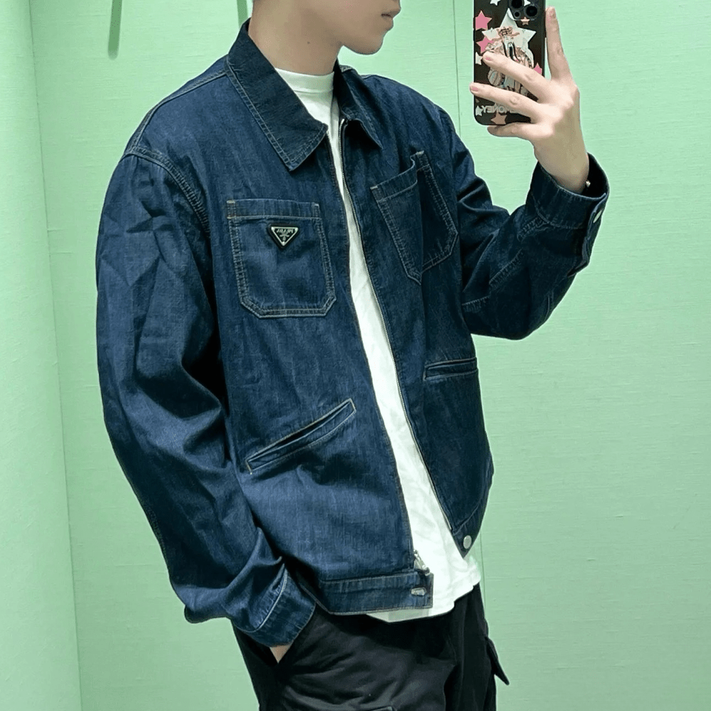 프라다 24FW 삼각로고 데님 집업