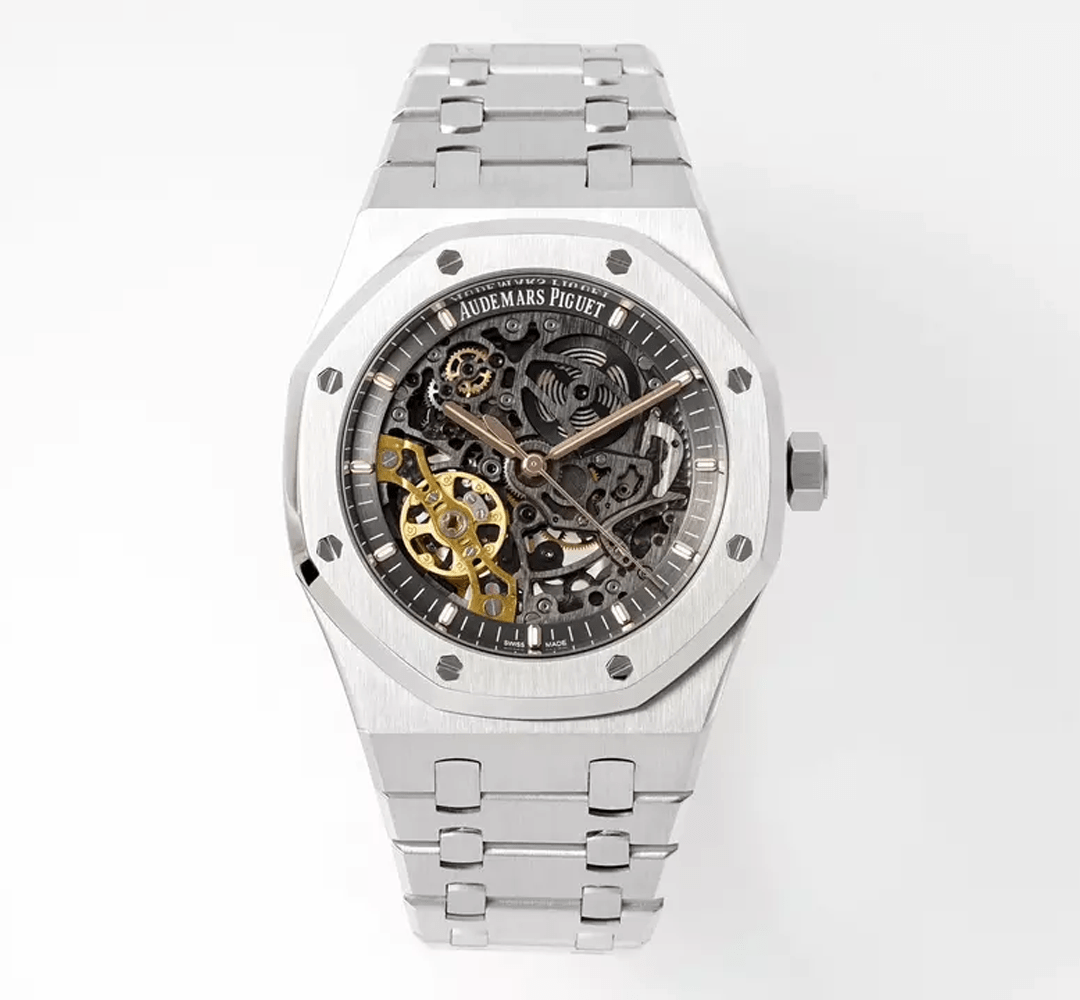 오데마피게 로얄오크 스켈레톤 다이얼 스틸 SS 브레이슬릿 41mm 15407ST