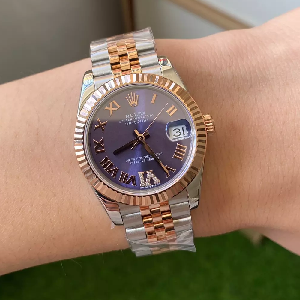 롤렉스 여성용 데이저스트 퍼플 로만 다이얼 로골 콤비 31mm 278271