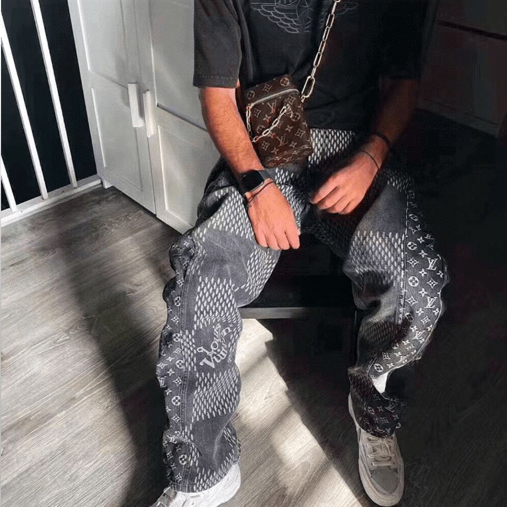 루이비통 X NIGO 다미에 흑청 팬츠