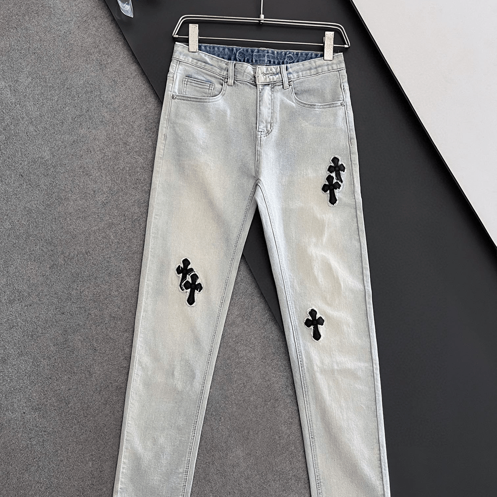 크롬하츠 클래식 캐주얼 자수로고 스트레이트 데님 팬츠