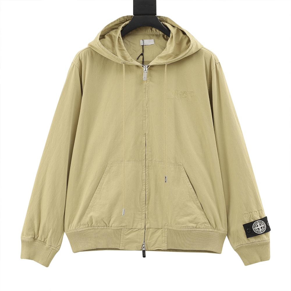 디올 X 스톤아일랜드 콜라보 후드 집업 자켓 베이지
