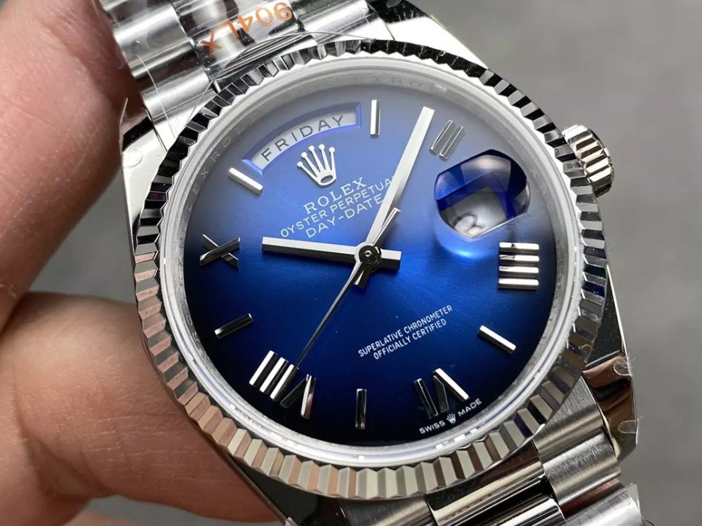 v5 롤렉스 데이데이트 청판 로만 다이얼 화이트골드 36mm 128236