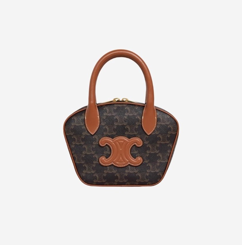 셀린느 트리옹프 캔버스 & 카프스킨 미니 볼링백 【매장-350만원대】